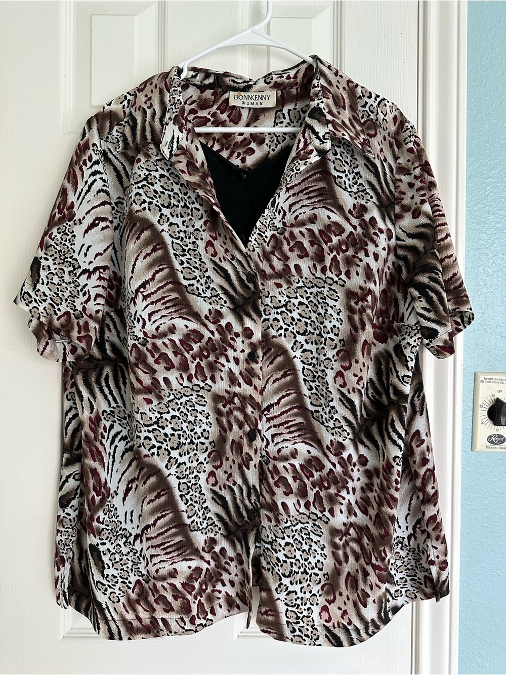 VTG DonnKenny Animal Print Blouse & Black Camisole size 2X